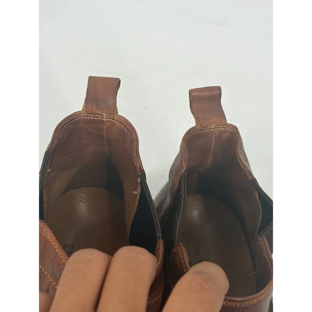 Eleganza Franco Cimadamore Chelsea ankle boots brown leather Made Italy sz 10